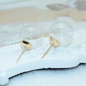 Women’s empty glass transparent ball studs. New!!!